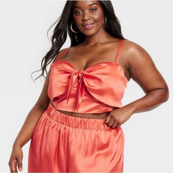 Sammy B Tops - NWT Black History Month Sammy B Orange Tie Front Bustier